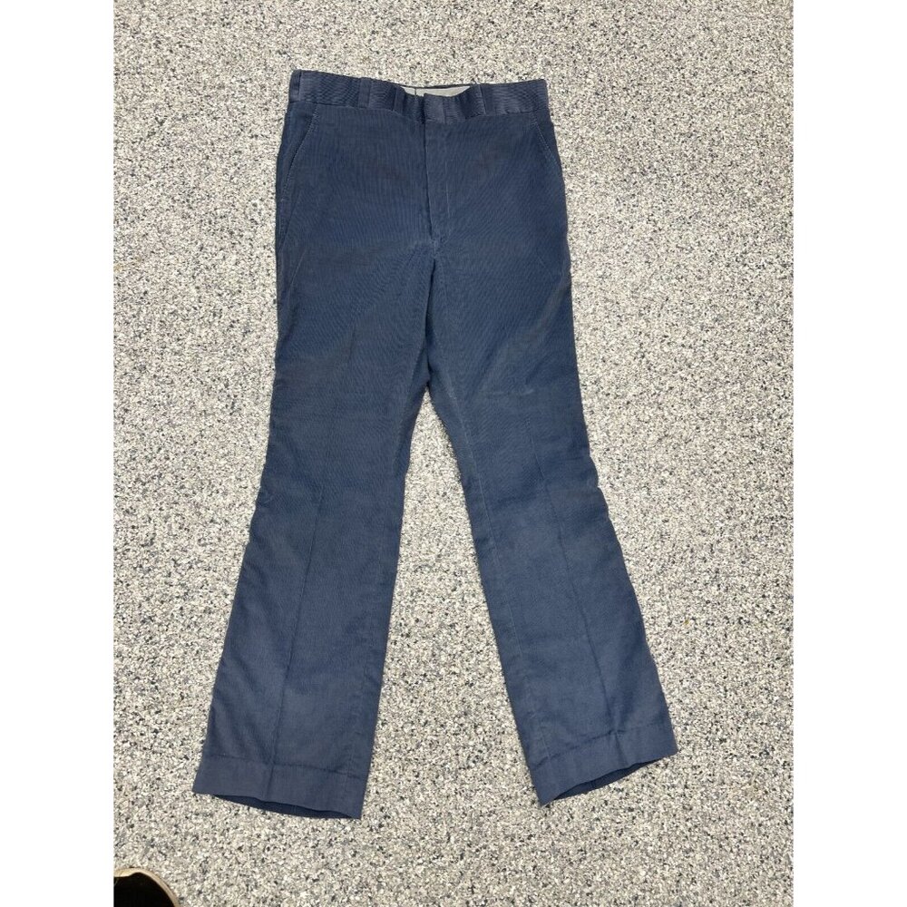 Vintage Retro 70s Mens Blue Corduroy Flare Pants 39x29 Custom Tailored